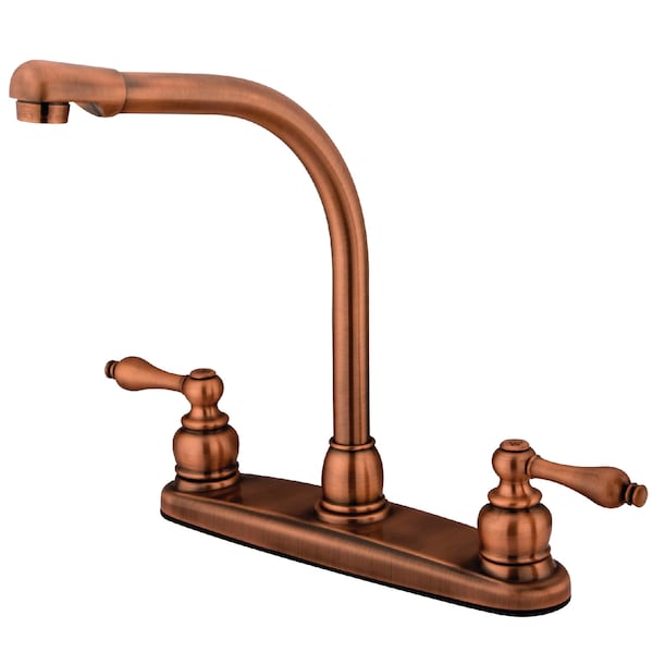 Victorian Centerset Kitchen Faucet, Antique Copper